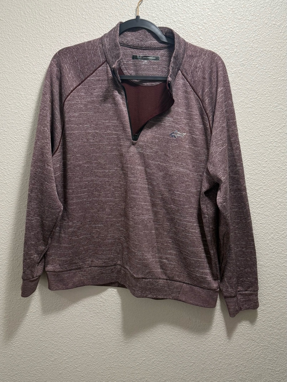 Greg Norman Collection Men's Maroon Heather Quarter-Zip Pullover